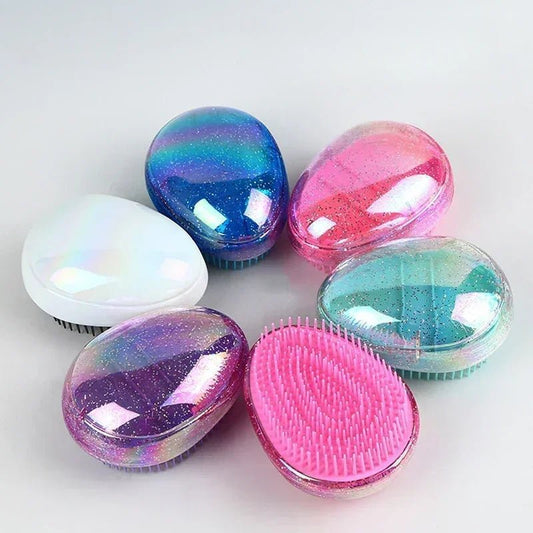 Mini Detangling Hair Brush Egg Round Shape Scalp Massage Hairbrush Tangled Hair Comb Salon Hairdress Hair Styling Comb Travel