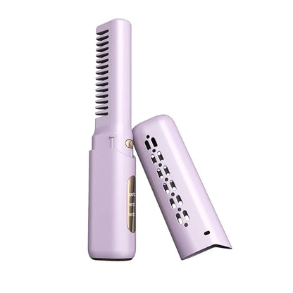 2-in-1 Wireless Hair Hot Comb Portable Mini Type-C Rechargeable Hair Straightener Fast Heating Hair Straightening Styling Tool