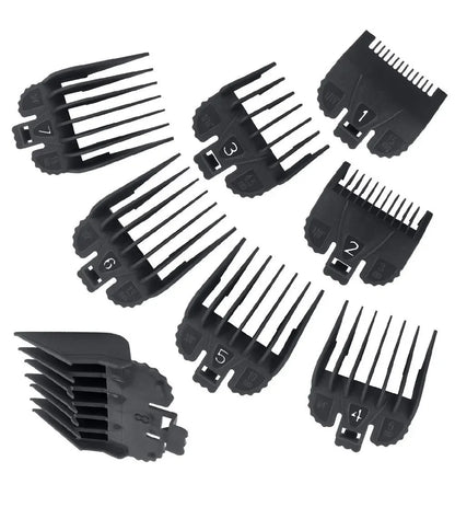 8Pcs/Set Professional Hair Cutting Guide Comb Clipper Limit Comb Trimmer Cutting Styling Tools Attachment Compatible 1.5mm-25mm