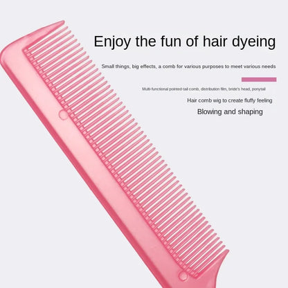 Solid Color Steel Needle Pointed Tail Comb Styling Comb Heat Resistant Anti-Static Tail Curved Parting Comb Barber Accessories