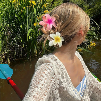 2/4PCS Fashion Women Flower Hair Clips Vacation Bohemia Egg Flower Shark Clips Barrettes Girls Large Hairpins Hair Accessories