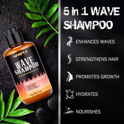 Wave Pomade 360 Wash Shampoo Kit for Men Black Strong Hold Deep Sport Waves Training Hair Cream Wavy Layered Control Silky Shine