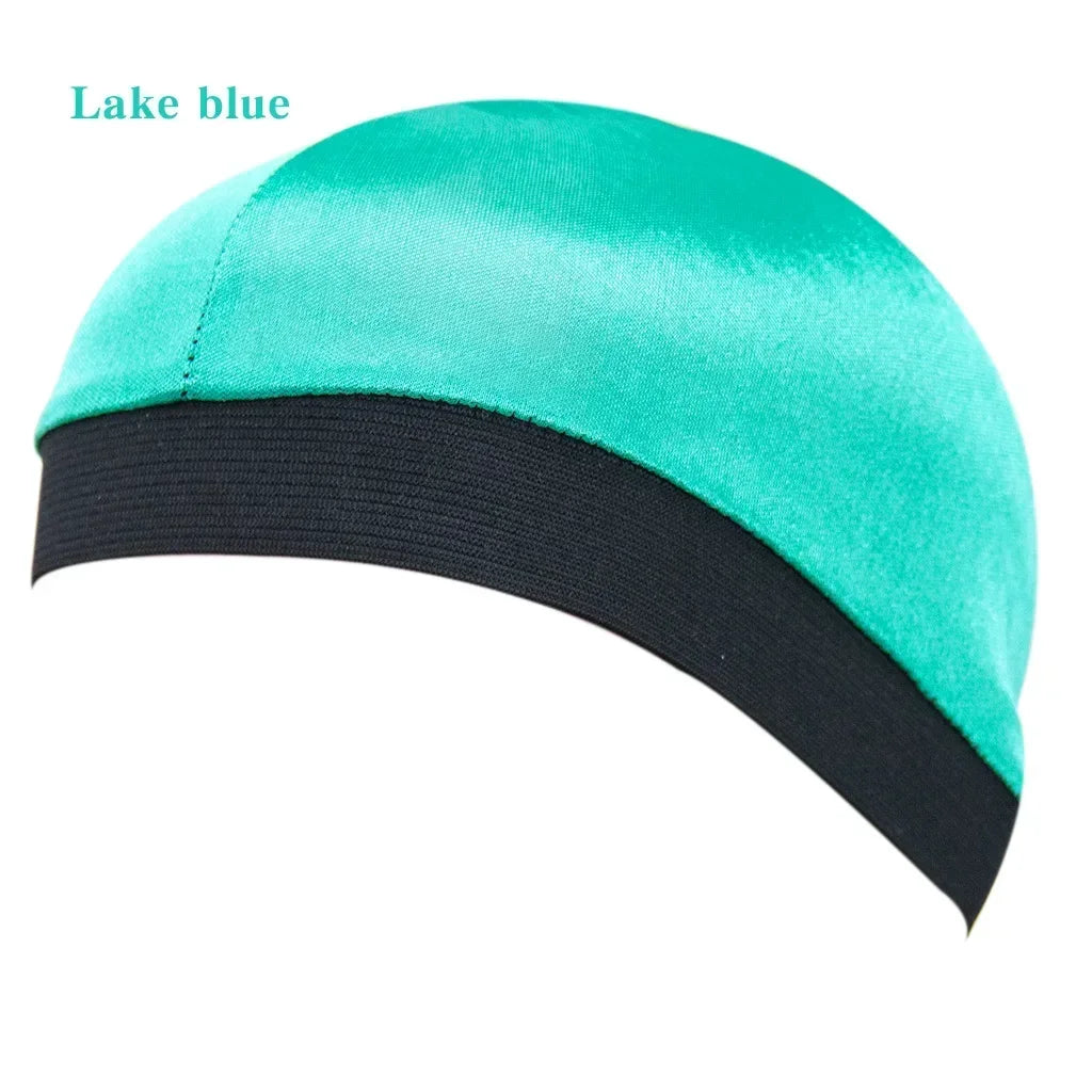 Satin Elastic Breathable Turban Hat Hair Headwear Bonnets Hats for Fedoras Beanie for Adult Dome Wave Cap
