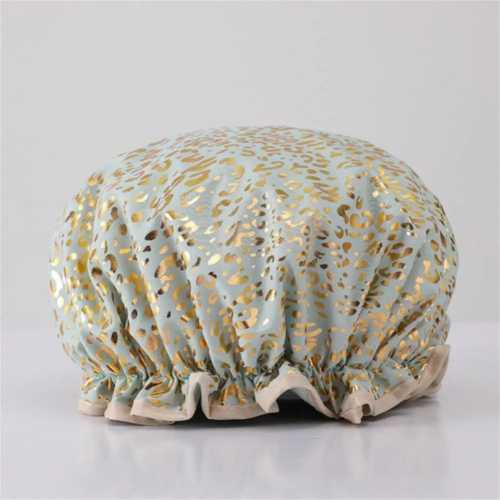 1pc Waterproof Shower Cap Satin Beanie Hair Bonnet Bath Accessories Shampoo Women Shower Caps Bathroom Dust-proof Set