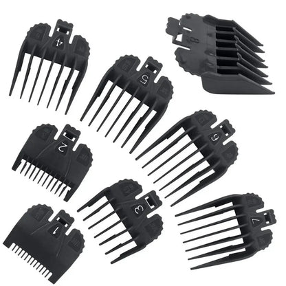 8Pcs/Set Professional Hair Cutting Guide Comb Clipper Limit Comb Trimmer Cutting Styling Tools Attachment Compatible 1.5mm-25mm