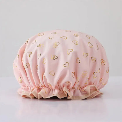 1pc Waterproof Shower Cap Satin Beanie Hair Bonnet Bath Accessories Shampoo Women Shower Caps Bathroom Dust-proof Set