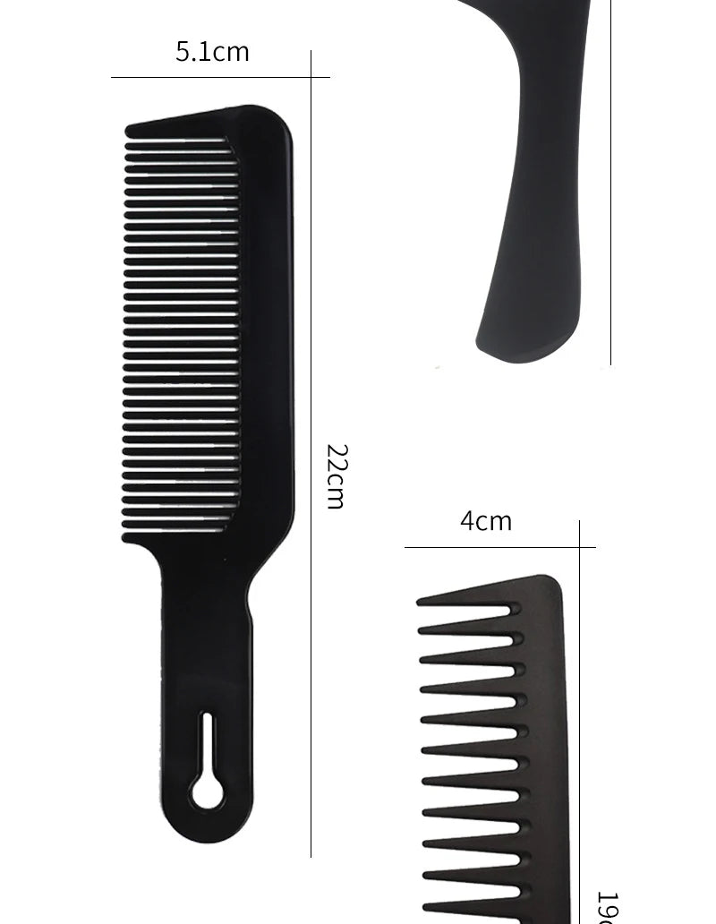 Black Professional Hair Brush Hard Carbon Cutting Comb Heat Resistant Salon Hair Brushes Barber Pin Tail Antistatic Combs Men