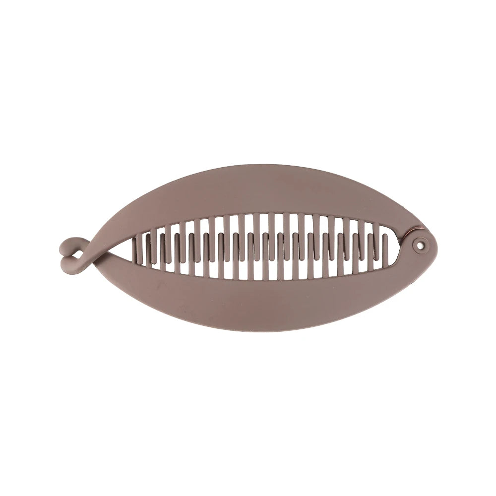 AWAYTR Simple Hair Clip Hair Comb Clamp Grip Slide Fish Banana Hair Claw Clips Hairpins 9.5CM Women Girls Hair Accessories