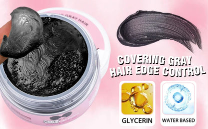 GOIPLE Edge Control Gel for Covering Gray Hair Filling In Thin Areas Black Styling Wax Strong Hold Broken Hair Finishing Pomade