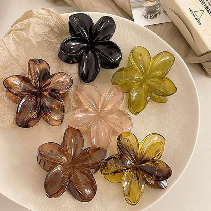 Leopard Print Flower Hair Claw Clips Women Girls Hawaiian Gradient Hairpins Hair accessories Shark Barrettes Sweet Shark Claws
