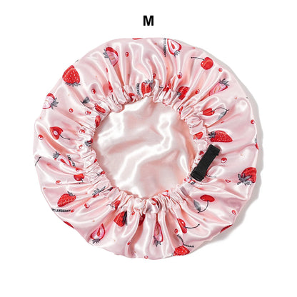 Children Bonnet New volume Edge Elastic fruit Printing Sleep Fashion Leisure Home Comfortable Nightcap Hair Cap