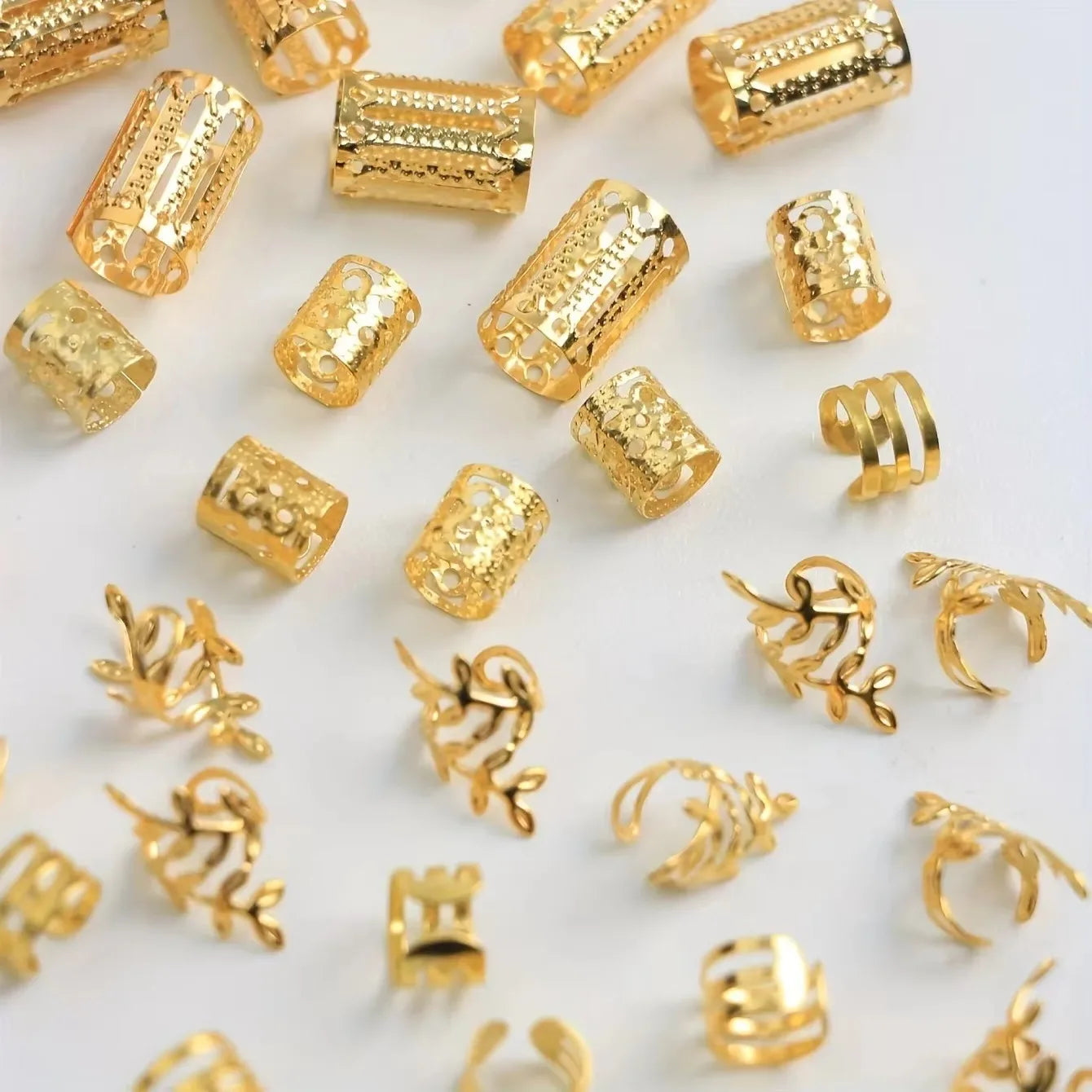 40pcs Alloy Dreadlock Hair Ring Loc Hair Jewelry for Braids for Women Girls Braid Hair Clips Western Style  Accessories