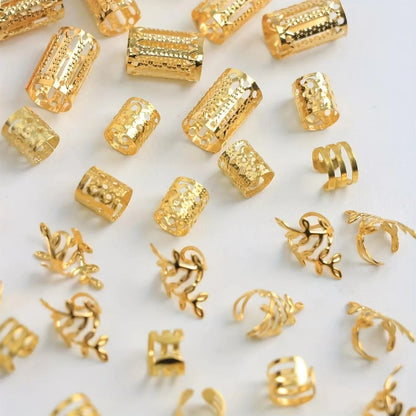 40pcs Alloy Dreadlock Hair Ring Loc Hair Jewelry for Braids for Women Girls Braid Hair Clips Western Style  Accessories