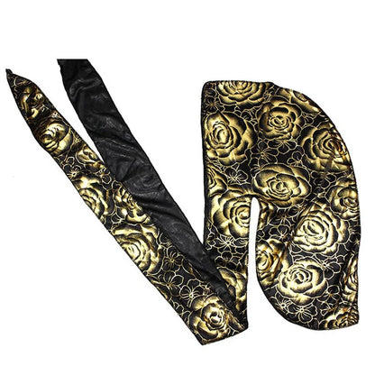New Men's Print Silky Durags Turban Bandanas Headwear Men Silk DuRag Doo Rag Pirate Hat Wave Caps Hair Accessories Durags