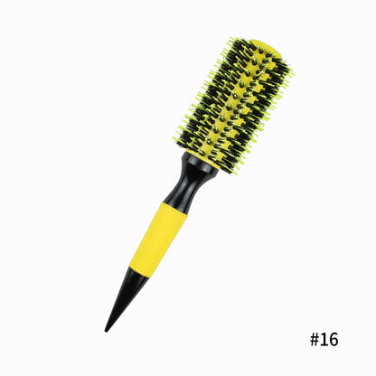 In Stock Yellow Aluminum Tube Bristle Nylon Needle Hair Curling Comb Cross-Border Foreign Trade New Pointed Tail Roller Comb Bra