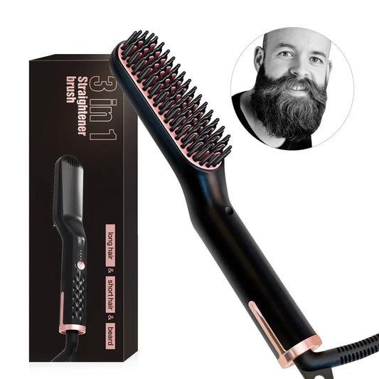 Unisex Hair Straightener Brush Hot Comb Wireless Beard Straightener for Men Beard Comb Hair Curler Styling Tool Straightening