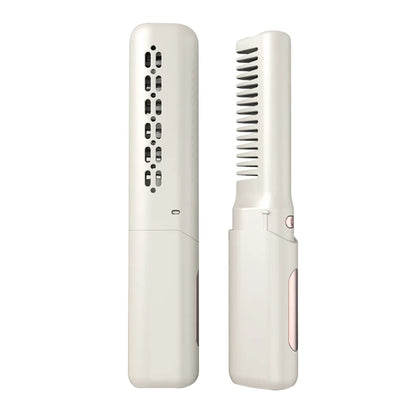 2-in-1 Wireless Hair Hot Comb Portable Mini Type-C Rechargeable Hair Straightener Fast Heating Hair Straightening Styling Tool
