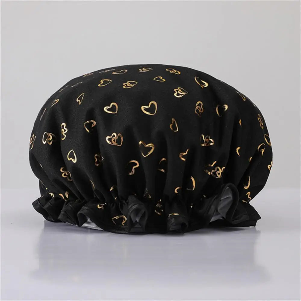 1pc Waterproof Shower Cap Satin Beanie Hair Bonnet Bath Accessories Shampoo Women Shower Caps Bathroom Dust-proof Set
