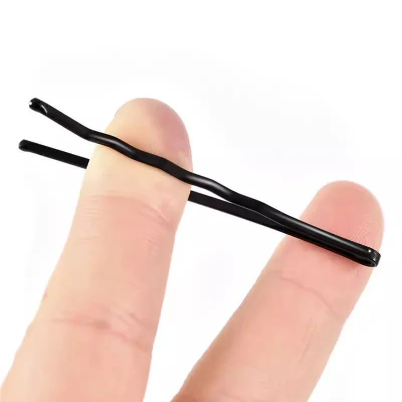 60/600pcs Black Straight Line Hair Clip U-shaped Needle Lady Hairpins Curly Wavy Grips Women Bobby Pins Styling Hair Accessories