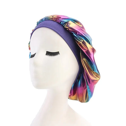 Single-Layer Shower Cap Women Satin Bonnet Sleeping Hat Female Hair Protect Hat Confinement Cap Head Cover Bathroom Accessories