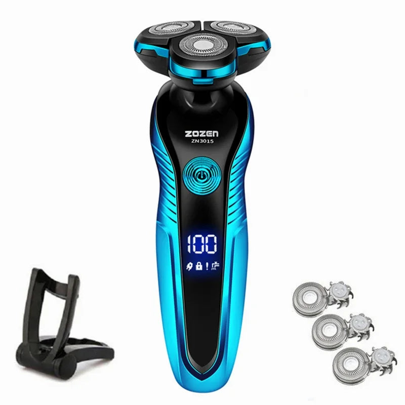 ZOZEN Electric Shaver Washable Rechargeable Electric Razor Shaving Machine for Men Body Hair Beard Trimmer Wet-Dry Use Washable