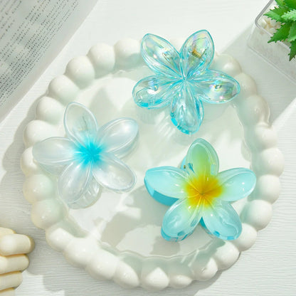 18Pcs Egg Flower Hair Clips Gradient Candy Color Flowers Suitable for Daily Use Backcombed Ponytail Shark Clip Hair Accessories