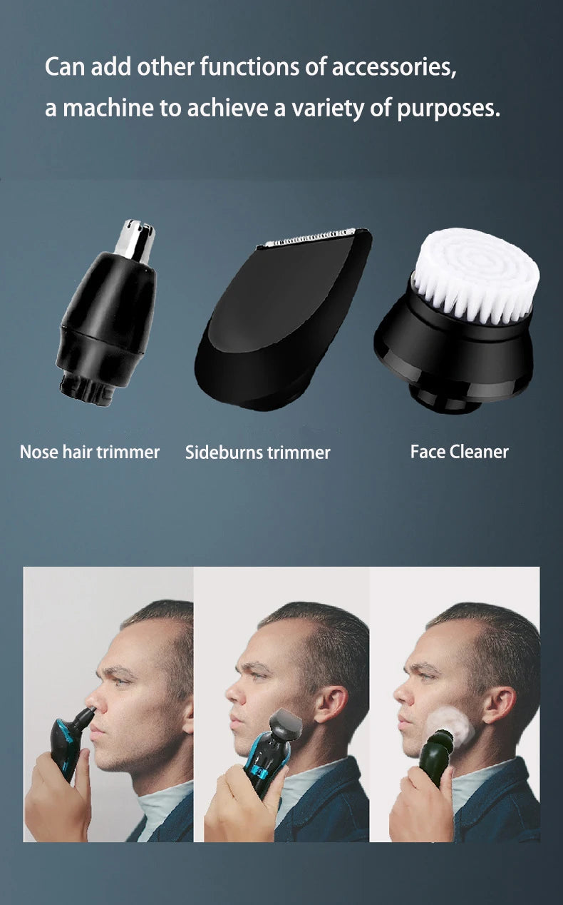 ZOZEN Electric Shaver Washable Rechargeable Electric Razor Shaving Machine for Men Body Hair Beard Trimmer Wet-Dry Use Washable