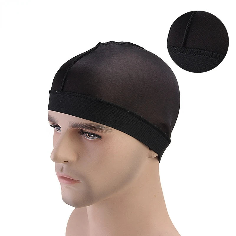 Silky Dome Cap For Making Wigs Men Satin Elastic Band Bandanas Bottom Cap Spandex Cooling Cap Silk Based Beanie Bonnet  Wave Cap