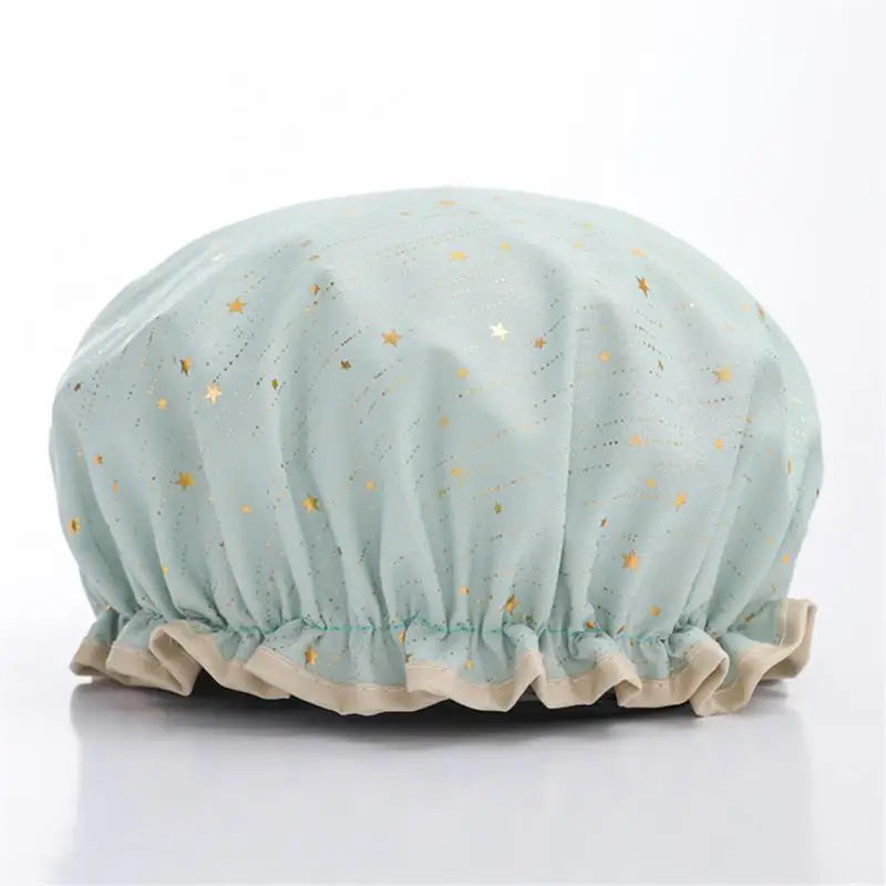 1pc Waterproof Shower Cap Satin Beanie Hair Bonnet Bath Accessories Shampoo Women Shower Caps Bathroom Dust-proof Set