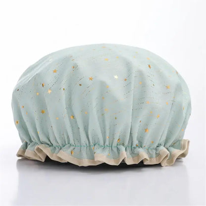 1pc Waterproof Shower Cap Satin Beanie Hair Bonnet Bath Accessories Shampoo Women Shower Caps Bathroom Dust-proof Set