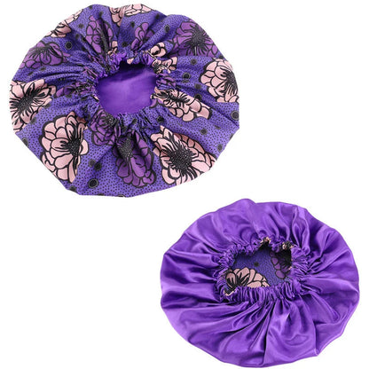 Extra Large Satin Lined Bonnet Women Big Size Beauty Print Satin Silk Bonnet Sleep Night Cap Head Cover Bonnet Hat Wholesale