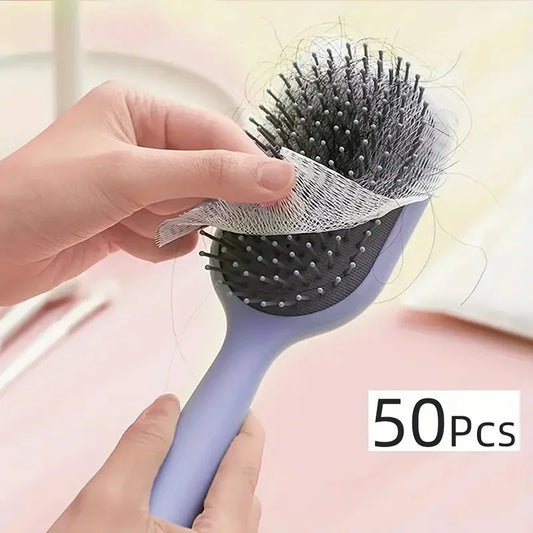 50Pcs Air Cushion Comb Cleaning Net Cover Hair Brush Comb Airbag Pet Combs Net Paper Brush Cleaning Pad Comb Protection Net