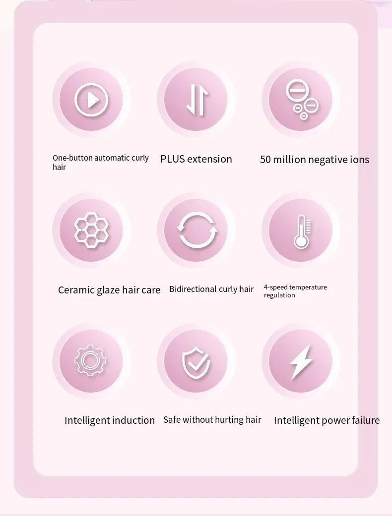 Fully Automatic Curling Iron Anti-Tangle Hair Curler with Negative Ions Latest Curling Wand Hair Curler for long-lasting styling