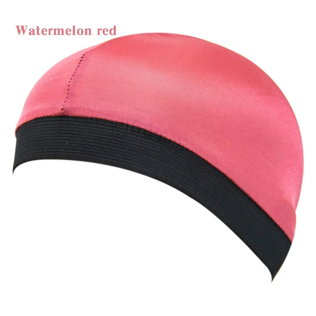 Satin Elastic Breathable Turban Hat Hair Headwear Bonnets Hats for Fedoras Beanie for Adult Dome Wave Cap