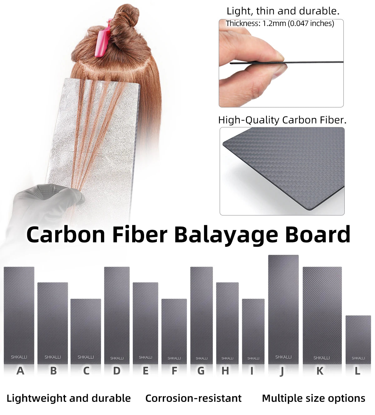 Professional Carbon Fiber Balayage Board for Barber Hairdresser Design Styling Tools Accessories and Hair Coloring Dyeing Board