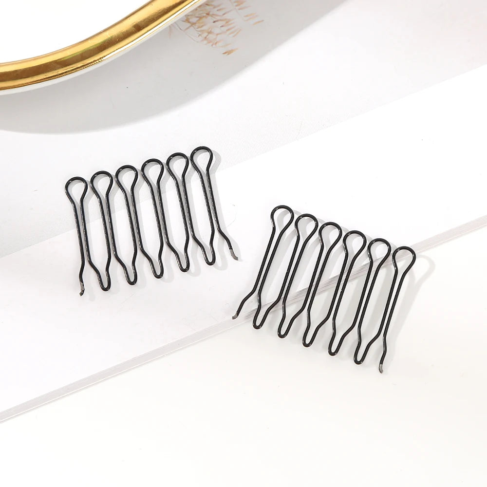AWAYTR Women Invisible Broken Hair Hairpin Adult Tiara Tools Roll Curve Needle Bangs Fixed Insert Comb Styling Accessories
