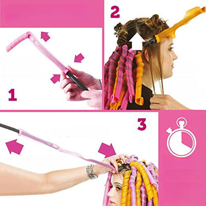 18pcs/set Spiral Hair Curlers Heatless Non-Damaging Wave Formers DIY Hair Rollers Hairs Curler Styling Tool Set Hair Accessories