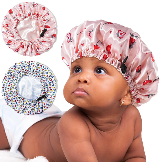 Children Bonnet New volume Edge Elastic fruit Printing Sleep Fashion Leisure Home Comfortable Nightcap Hair Cap
