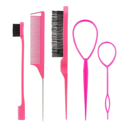 3-10pcs Hair Styling Comb Set Teasing Hair Brush Triple Teasing Comb Rat Tail Combs Edge Brush Hair Tail Tools Braid Tool Loop