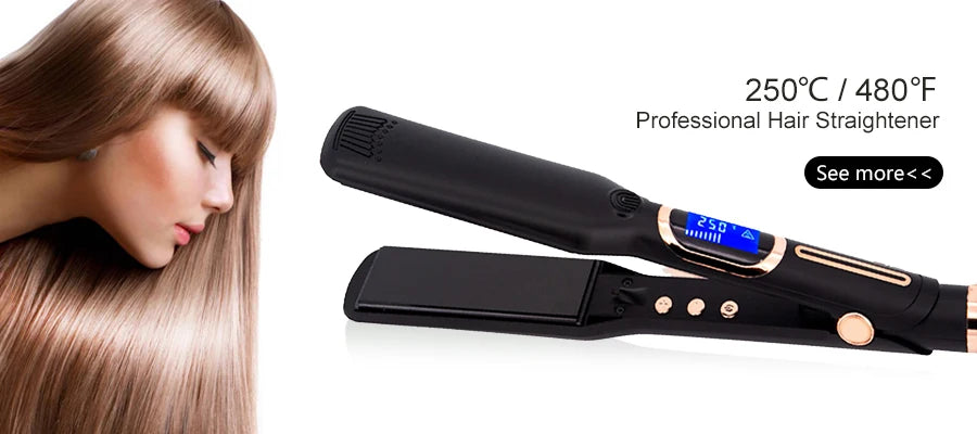 Steam Hair Straightener Professional Ceramic Vapor Flat Iron 450℉ Fast Heat Argan Oil Treatment Hair Care Tools