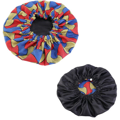 Extra Large Satin Lined Bonnet Women Big Size Beauty Print Satin Silk Bonnet Sleep Night Cap Head Cover Bonnet Hat Wholesale