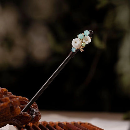 Vintage Chinese Style Wooden Hair Sticks for Women Girls Moon Tassel Hairpin Hair Clip Hanfu Headwear Jewelry Hair Accessories