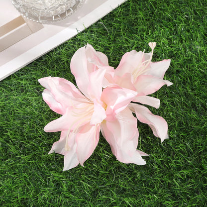 AWAYTR Artificial Pink Flowers Hairpin Party Flower Girls Barrette Bohemian Side Bangs Clip Small Hair Clips Hair Accessories