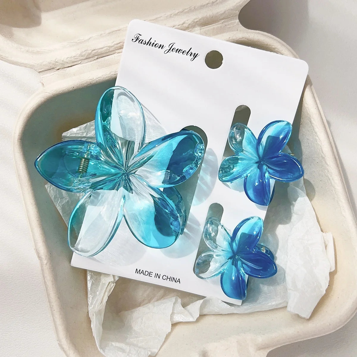 18Pcs Egg Flower Hair Clips Gradient Candy Color Flowers Suitable for Daily Use Backcombed Ponytail Shark Clip Hair Accessories