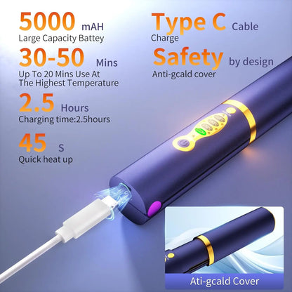 Cordless Hair Straightener Safety Lid Fast Heating Flat Iron Portable Straightener 2 in 1 for Hair Straightening and Curling