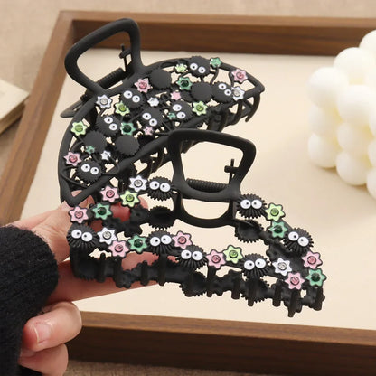 YWYHJ Creative Small Cinderblock Hair Claw Cute Black Cartoon Hair Claws Japan Wacky Claw Clip Hair Accessories for Women Girls