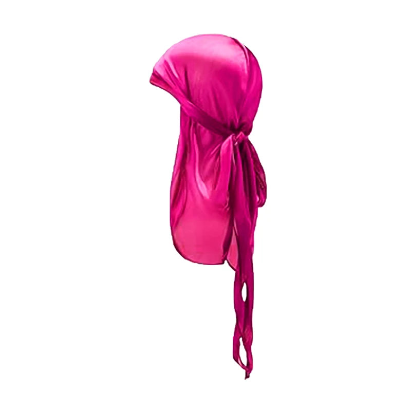 ZZ Silky Durag For Kids Boys Adult Long Tailed Pirate Hat Hip-Hop Bandanas Doo Rag Turban Waves Cap Headwear Pre-Tied Headwrap