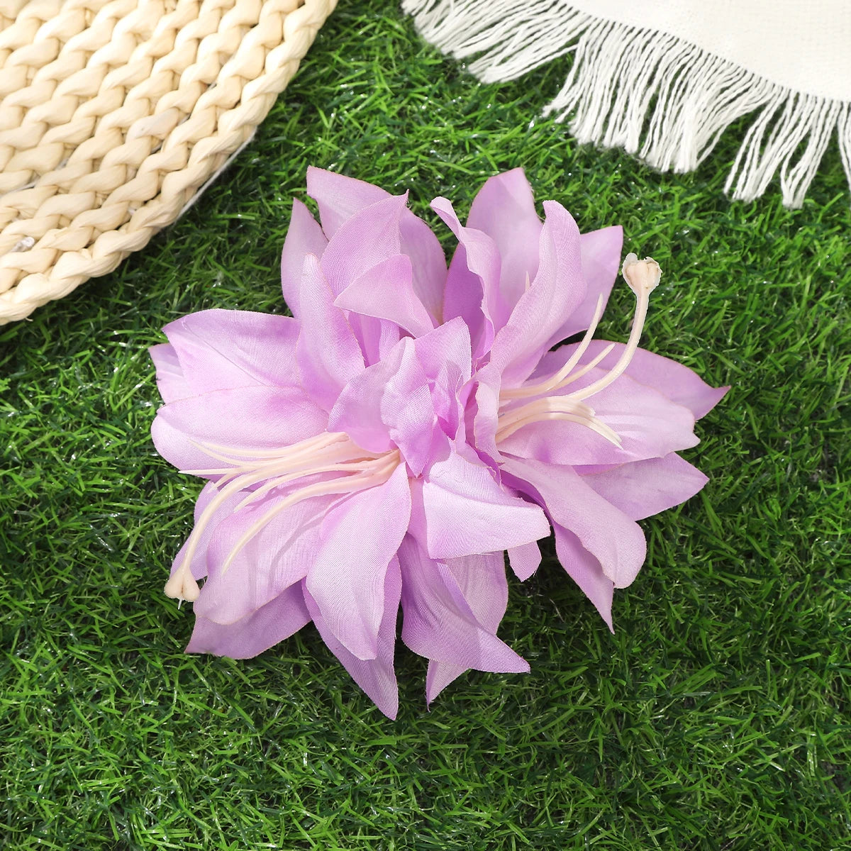 AWAYTR Artificial Pink Flowers Hairpin Party Flower Girls Barrette Bohemian Side Bangs Clip Small Hair Clips Hair Accessories