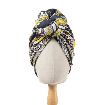 New African Turban for Women Large Flower Stretch Turban Headwrap Beanie Hat Ladies Turbante Mujer Bandanas Chemo Cap Head Cover