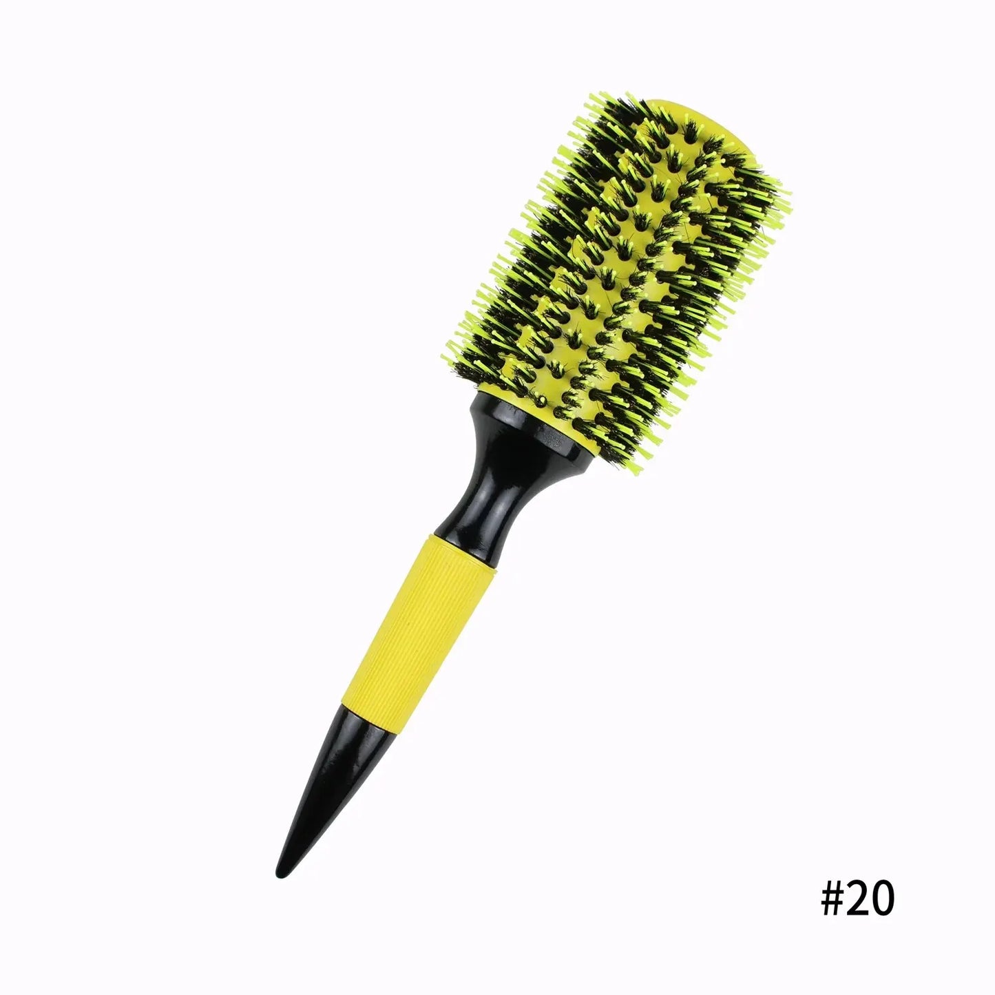 In Stock Yellow Aluminum Tube Bristle Nylon Needle Hair Curling Comb Cross-Border Foreign Trade New Pointed Tail Roller Comb Bra
